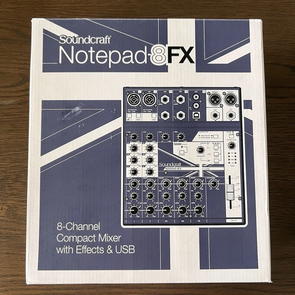 Soundcraft NOTEPAD-8FX 8 Channel Compact Mixer USB & Effects NEW‎